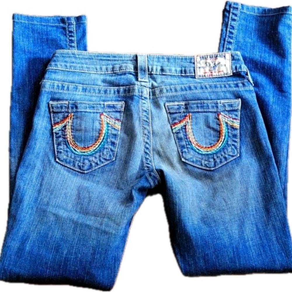 True Religion Jeans with Rainbow Stitching size 26